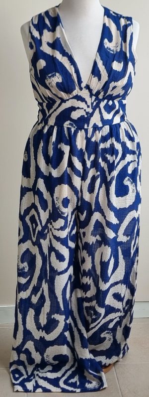 Cider blauw/creme jumpsuit mt. L NIEUW