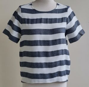 Costes blauw/wit gestreept shirt mt. S