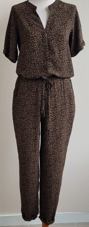 1.2.3 Paris bruine jumpsuit met zwarte printjes mt. 34