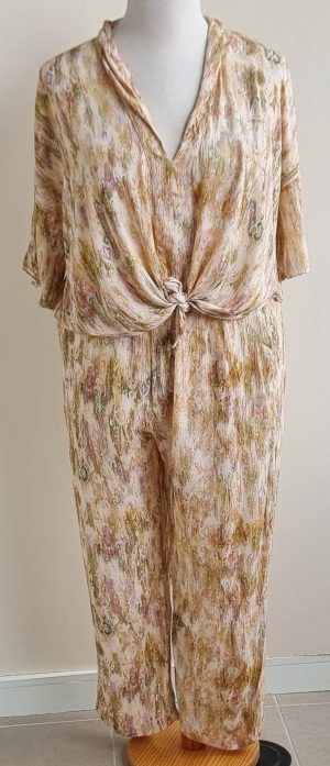 Zara 2-delig geel/groen met glimmertje mt. XL