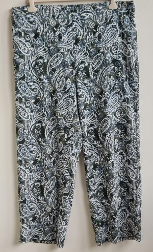 MS Mode groen/roomwitte broek met wijde pijpen mt. XXL (52)