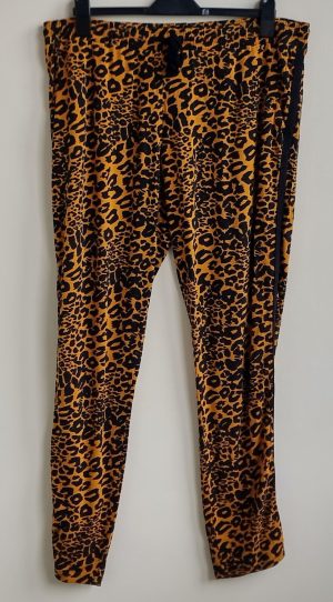 Miss Etam mostergeel/oranje broek met print mt. XL