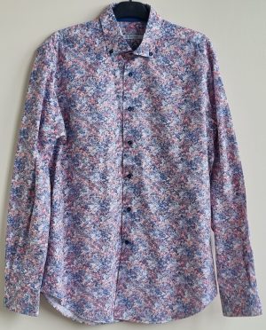 The BluePrint wit overhemd met blauw/rode print mt. L