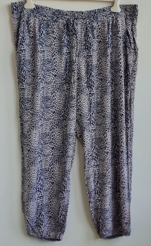 MS Mode beige zomerbroek met blauwe dieren print mt. 52