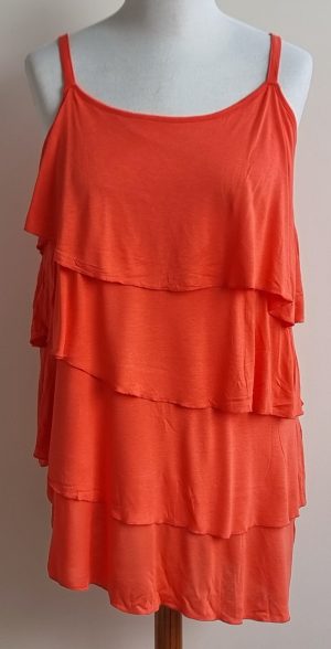 MS Mode oranje/rode stroken top mt. L