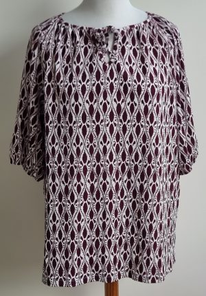 MS Mode donkerrood/wit shirt mt. XXL (50/52)