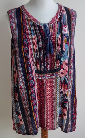 Paprika blauw/rode blouse/top mt. 50/52 (5)