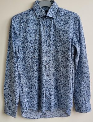 The BluePrint wit overhemd met blauw/witte print mt. L
