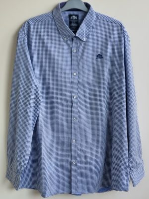 State of Art lichtblauw overhemd met print mt. 4XL