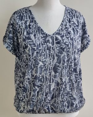 Miss Etam grijs shirt met bladeren print mt. XXL