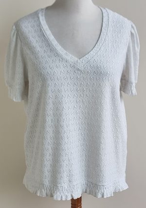 Geisha wit stretchy bewerkt shirt mt. 2XL