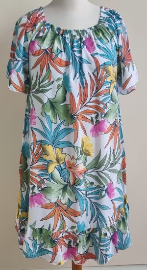 Made in Italy soepelvallend jurkje met gekleurde print mt. XL