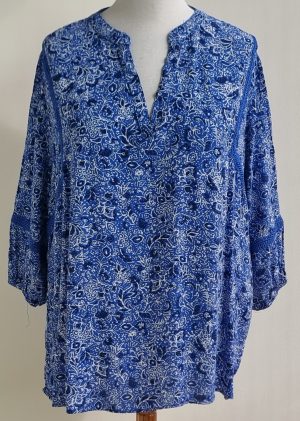 MS Mode (FSTVL) blauw/witte blouse tm. 52