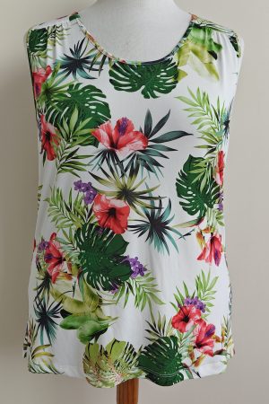 PTC witte stretchy top met print mt. XXL