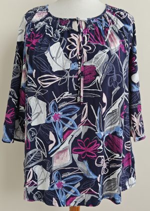 Canda donkerblauw shirt met prints mt. XL