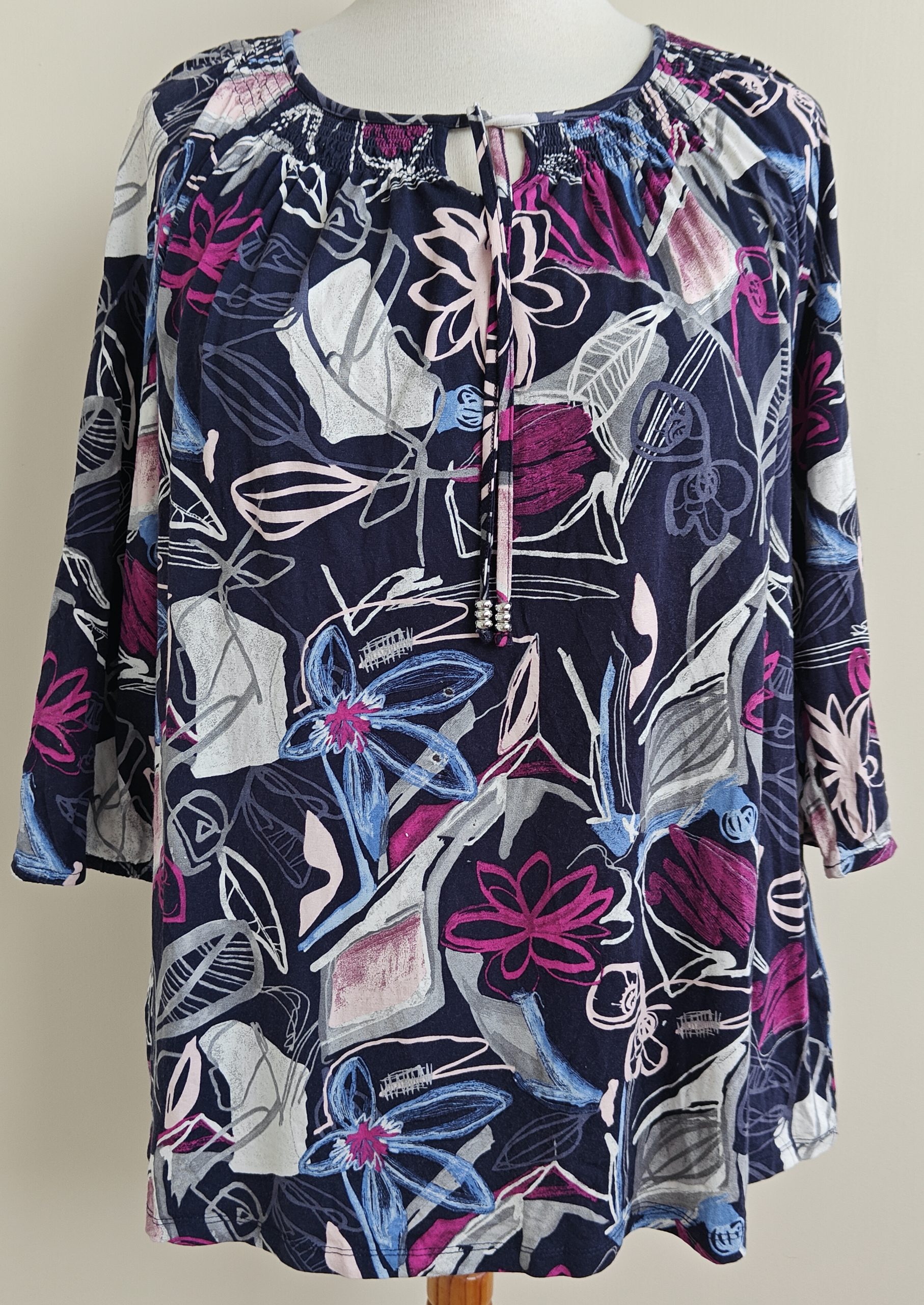 Canda donkerblauw shirt met prints mt. XL