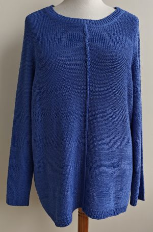 Only Carmakoma blauwe losgebreide trui mt. 52