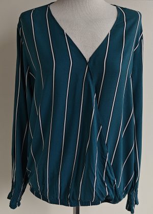Tom Tailor groen gestreepte blouse mt. 40