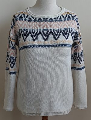 Esprit roomwitte trui met kleurtjes mt. L