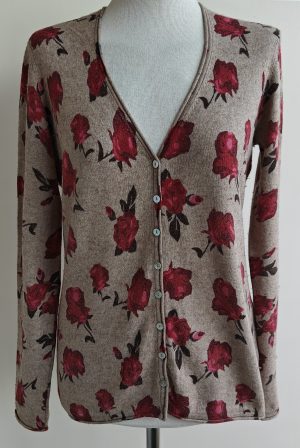 Stanfield beige vestje met rozen print mt. L