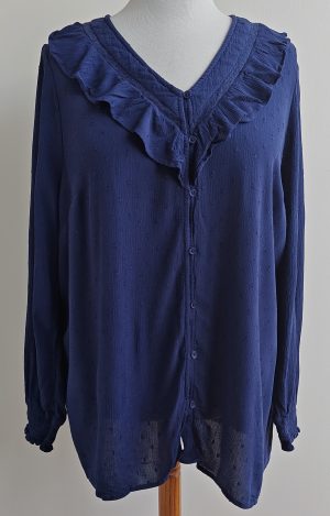 MS Mode donkerblauwe blouse mt. 54