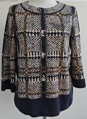 Betty Barclay zwart/beige trui met glimmertje mt. 38