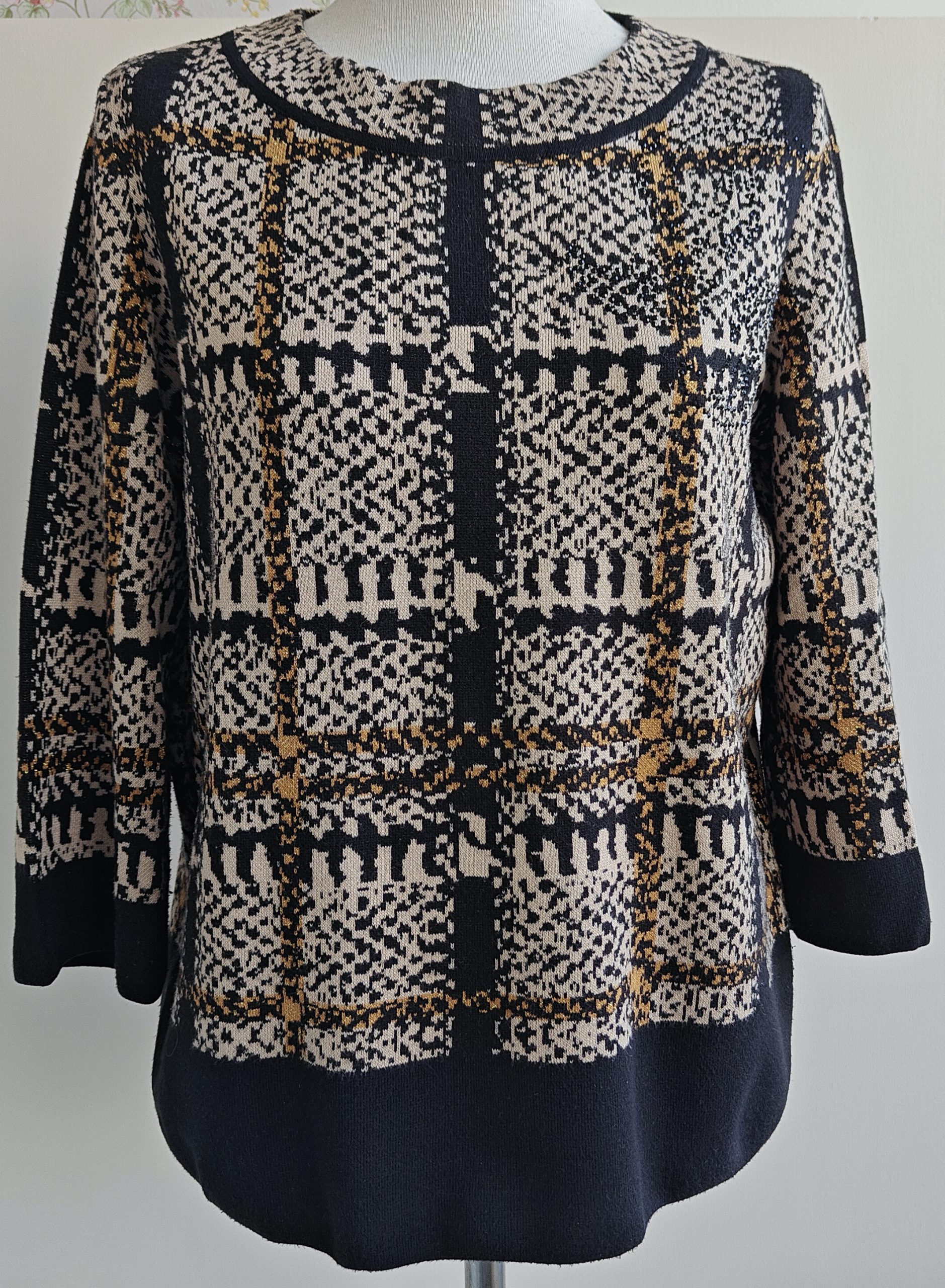 Betty Barclay zwart/beige trui met glimmertje mt. 38