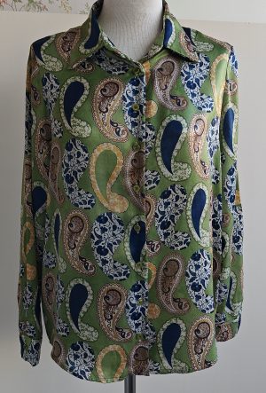 Amelie&Amelie groene blouse met paisley print mt. S