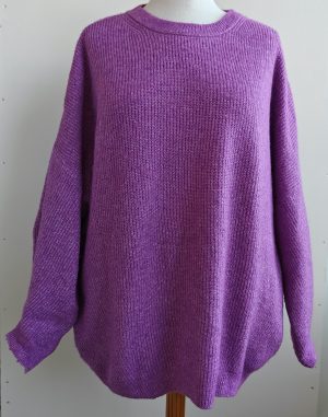 MS Mode paars/roze gebreide trui mt. XXL (mt. 52)